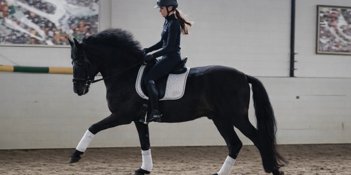 PRE Wallach 6 Jahre mit Reiterin in der Halle zu verkaufen